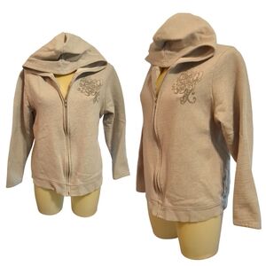 🌹3/15🌹HANES Solid Grey Zippered Hood ie